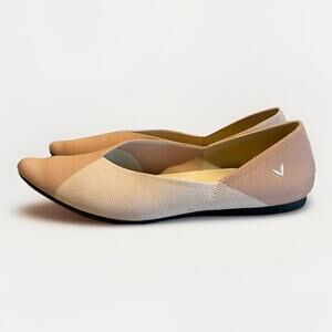 Vivaia Women's 8 Valencia 2.0 V-Cut Pointed Toe Knit Flats Tan Beige Colorblock